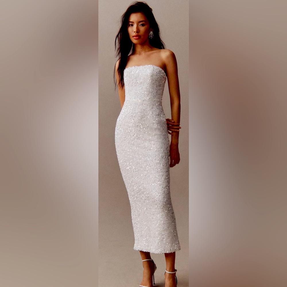 Kelsie Leslie sequin strapless dress NWT !